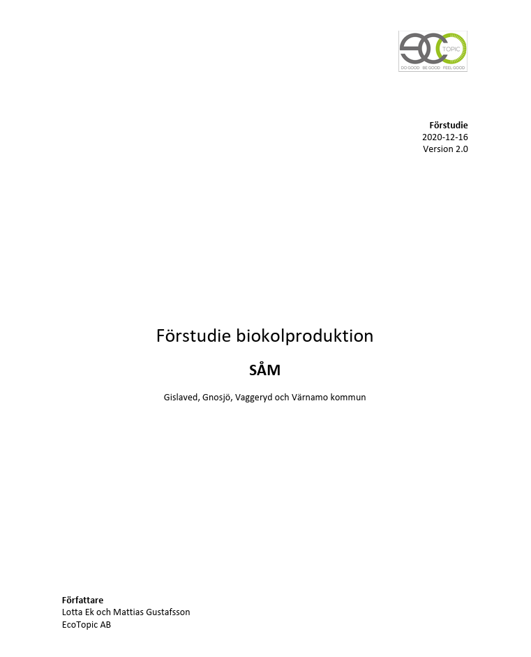 En bild av rapporten som är en förstudie för SÅM