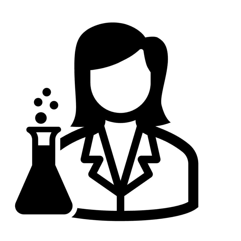 Ikon av en person i labbrock